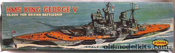 Aurora 1/600 HMS King George V British Battleship, 712-149 plastic model kit